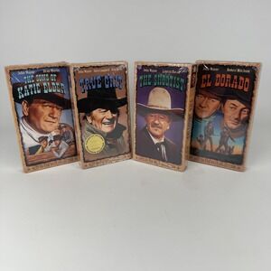 Lot of 4 John Wayne VHS Westerns New Still Sealed Best Of The West Collection